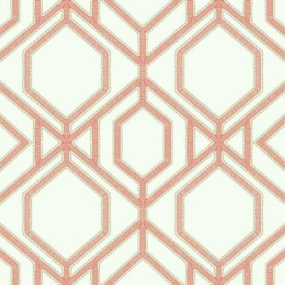 Papel pintado de trellis en color naranja Sawgrass Trellis TC2636