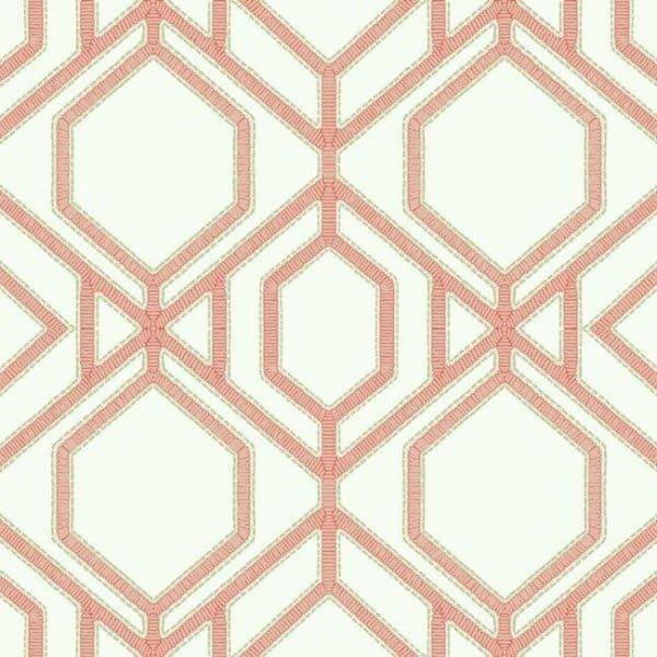 Papel pintado de trellis en color naranja Sawgrass Trellis TC2636