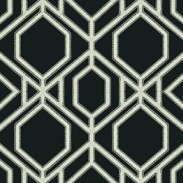 Papel pintado de trellis en color negro Sawgrass Trellis TC2637