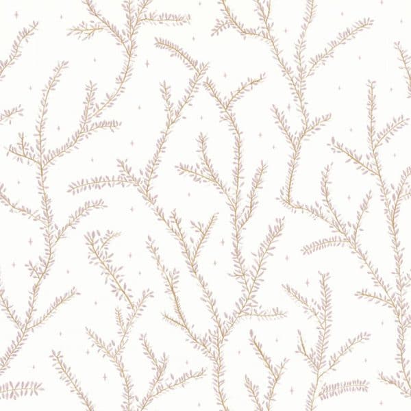 Papel pintado de hojas en color beige Little Woods 102941010