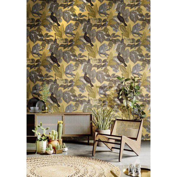 Papel pintado de animales color gris Flora 18501 - Imagen 4