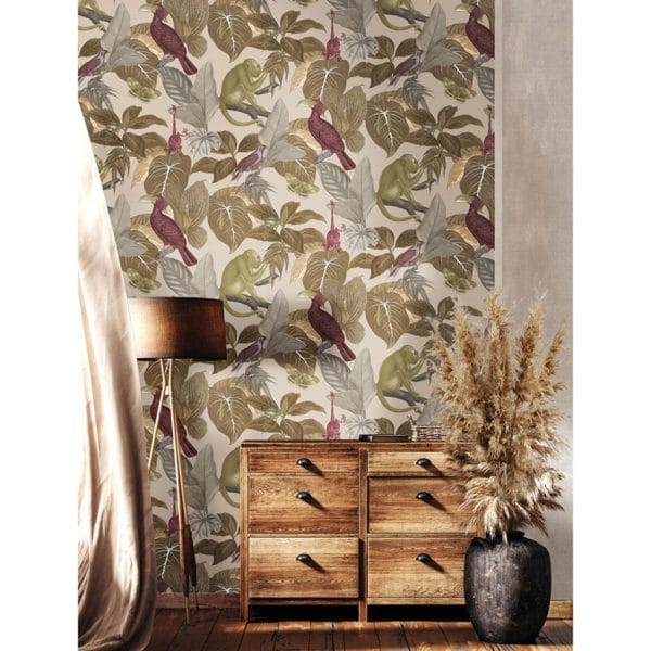 Papel pintado de animales color gris Flora 18501 - Imagen 3