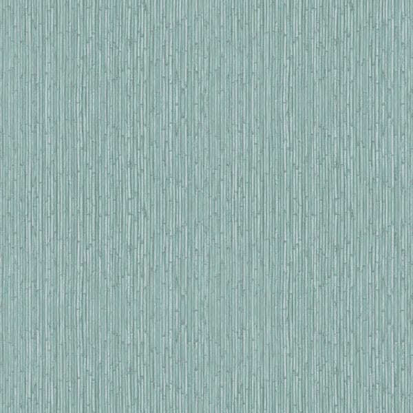 Papel pintado símil fibras naturales en color azul Flora 18572