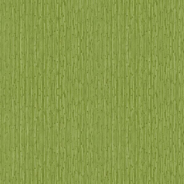 Papel pintado símil fibras naturales en color verde Flora 18575
