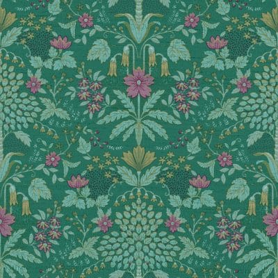 Papel pintado estampado floral color verde Casamood 27005