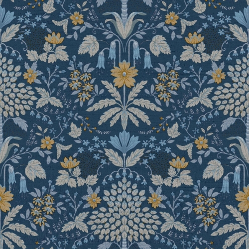 Papel pintado estampado floral color azul Casamood 27006