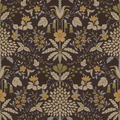 Papel pintado estampado floral color marrón Casamood 27007