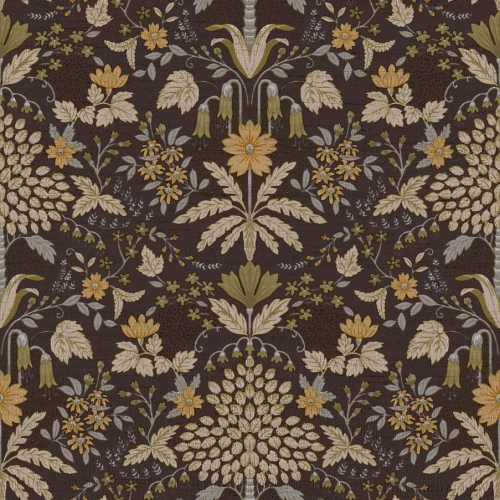 Papel pintado estampado floral color marrón Casamood 27007