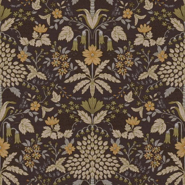 Papel pintado estampado floral color marrón Casamood 27007