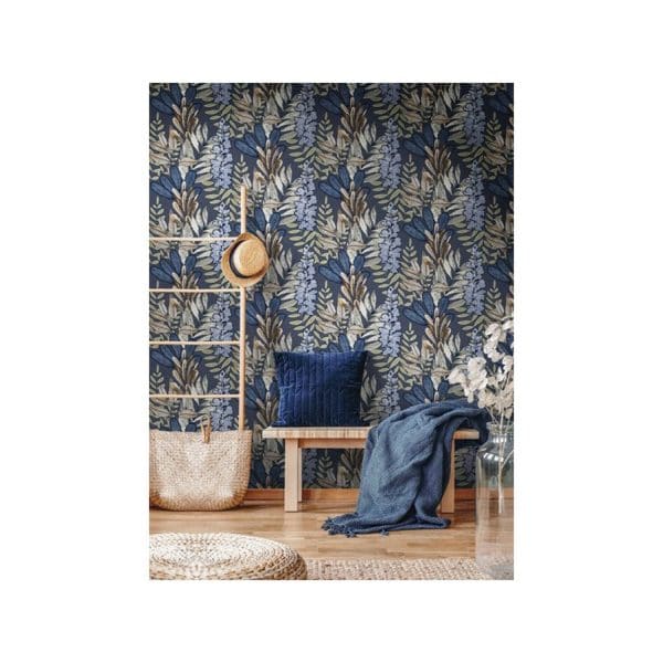 Papel pintado estampado floral color azul Casamood 27011 - Imagen 3