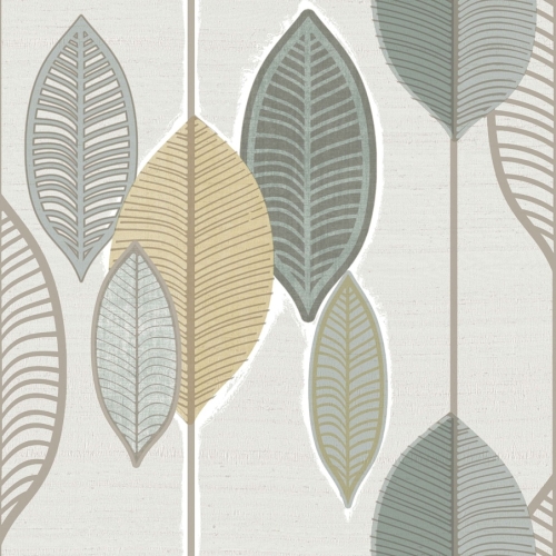 Papel pintado de hojas color beige Casamood 27017