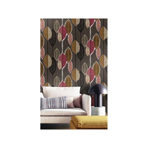 Papel pintado de hojas color marrón Casamood 27019 - Imagen 3