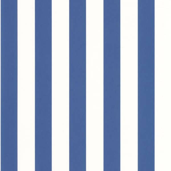 Papel pintado de rayas en color azul Olympe 87436679