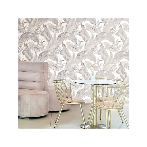 Papel pintado tropical floral color gris Amazzonia 22011 - Imagen 3
