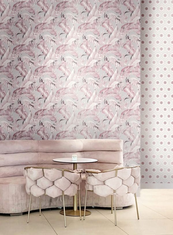 Papel pintado tropical floral color rosa Amazzonia 22014 - Imagen 4