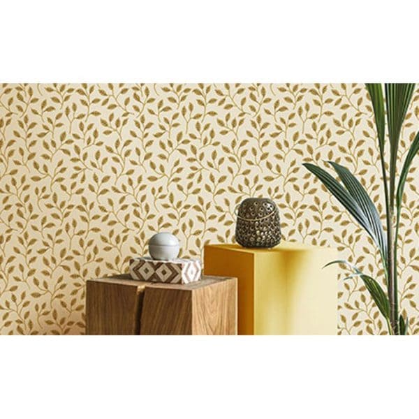Papel pintado de hojas color gris Flora 18527 - Imagen 3