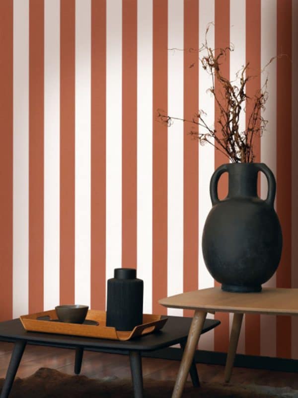 Papel pintado de rayas en color azul Olympe 87436679 - Imagen 4