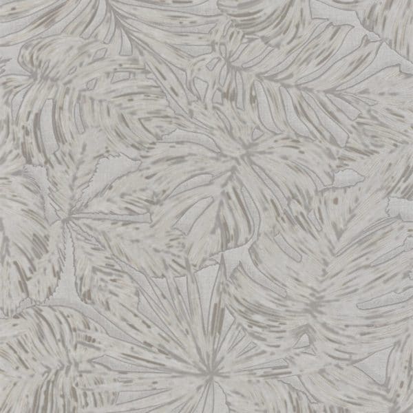 Papel pintado de hojas en color gris Granada 86439363