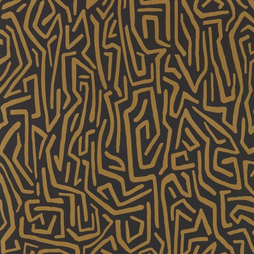 Papel pintado abstracto en color marrón y dorado Melodic HQN2112829