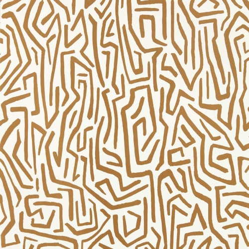 Papel pintado abstracto en color dorado Melodic HQN2112830