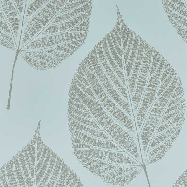 Papel pintado de hojas en color azul Leaf HTEW112610