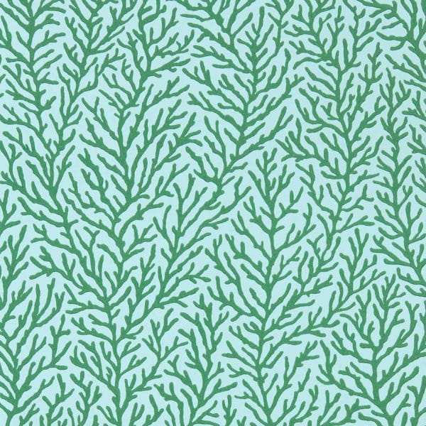 Papel pintado de corales en color verde Atoll HTEW112769