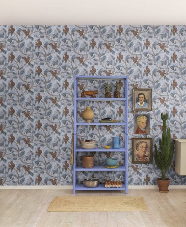 Papel pintado infantil de color azul Squirrel Mountain R17982 - Imagen 4