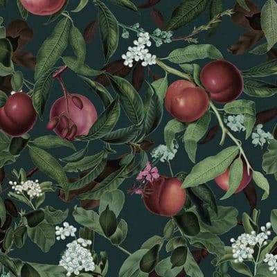 Papel pintado infantil de color verde Peach Valley R17993