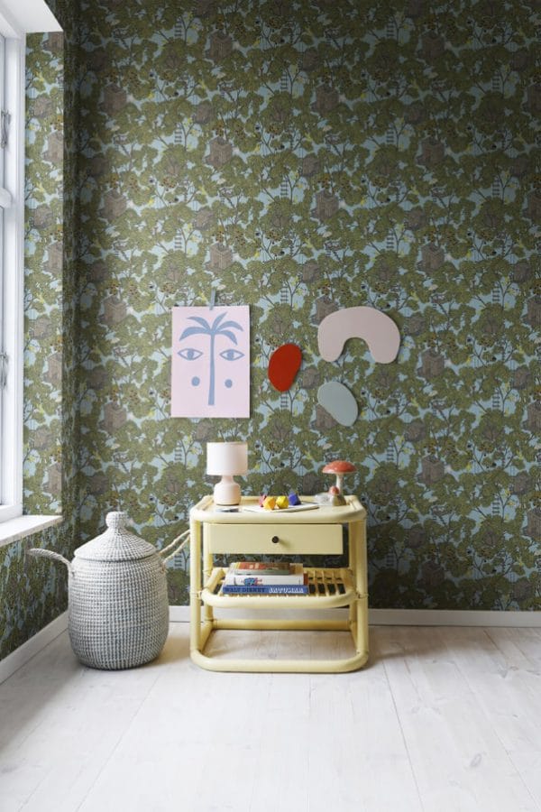 Papel pintado infantil de color azul y verde Treehouse R18013 - Imagen 3