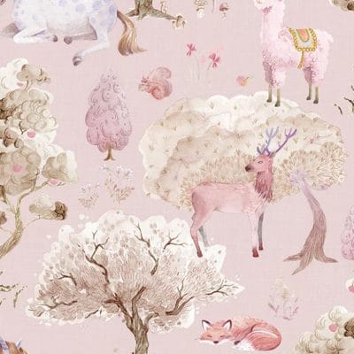 Papel pintado infantil de color rosa Dreamland R18052