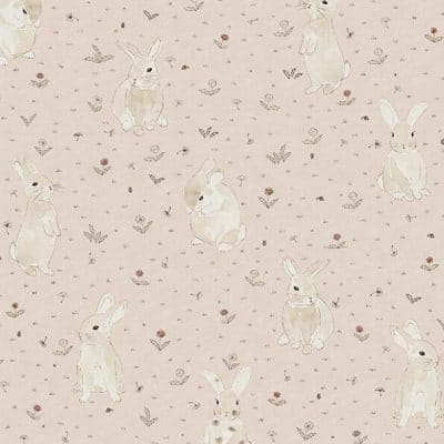 Papel pintado infantil de color beige Bunny Field R18083