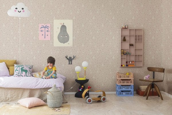 Papel pintado infantil de color beige Bunny Field R18083 - Imagen 3