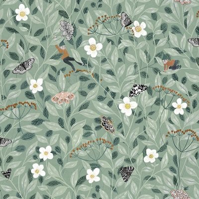 Papel pintado infantil de color verde Pixie Shore R18111