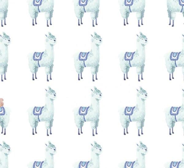Papel pintado infantil de color azul Alpaca Rebel R18132