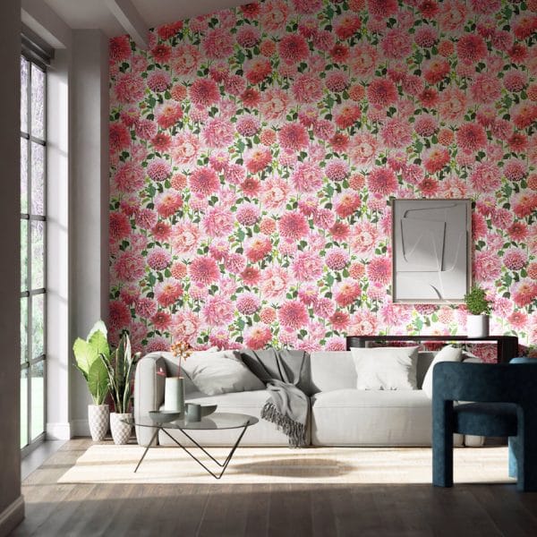 Papel pintado de flores en color rosa Dahlia HQN2112843 - Imagen 3