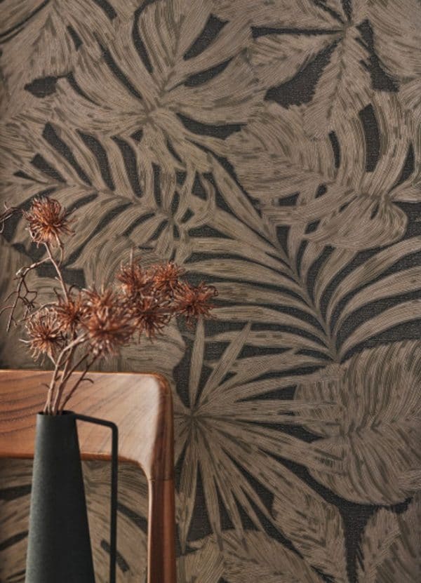 Papel pintado de hojas en color gris Granada 86439363 - Imagen 5