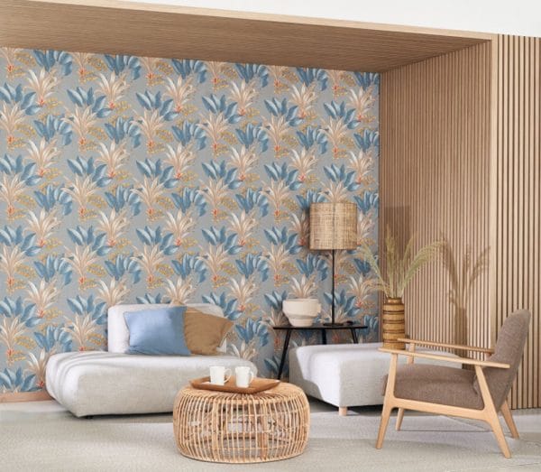 Papel pintado de hojas en color gris Palma 86419353 - Imagen 13
