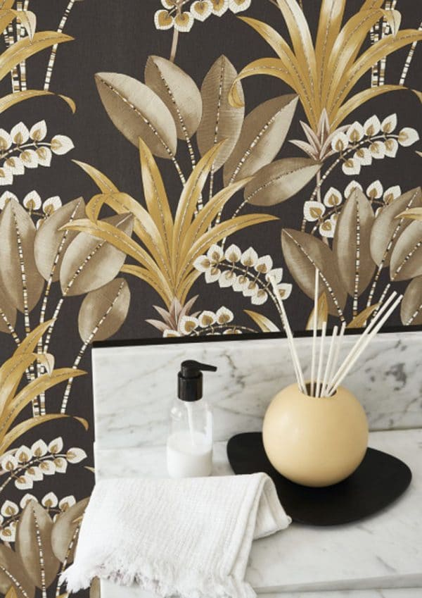 Papel pintado de hojas en color gris Palma 86419353 - Imagen 7