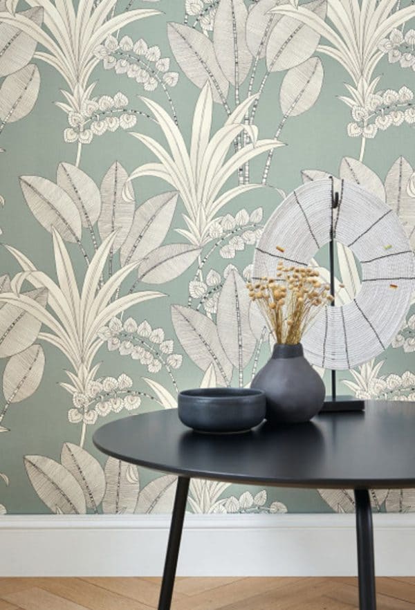 Papel pintado de hojas en color gris Palma 86419353 - Imagen 5
