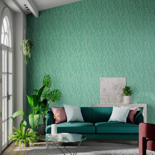 Papel pintado de corales en color verde Atoll HTEW112769 - Imagen 3