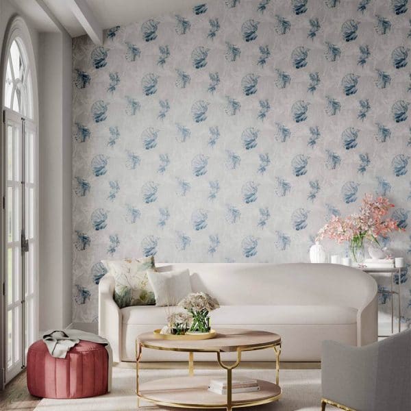 Papel pintado de peces en color azul Halfmoon HTEW112766 - Imagen 3