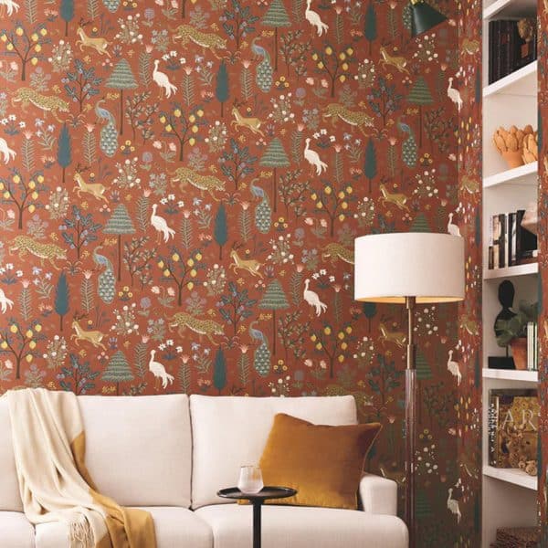 Papel pintado de animales color granate Menagerie RP7301 - Imagen 3