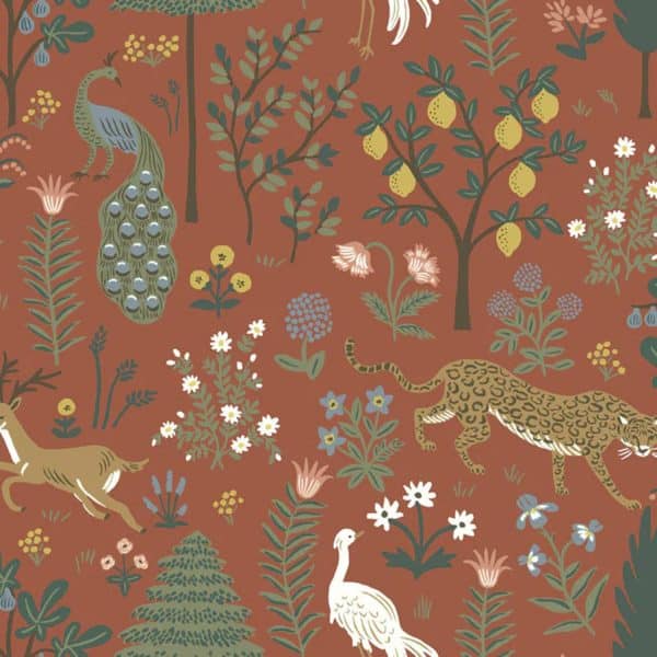 Papel pintado de animales color granate Menagerie RP7301