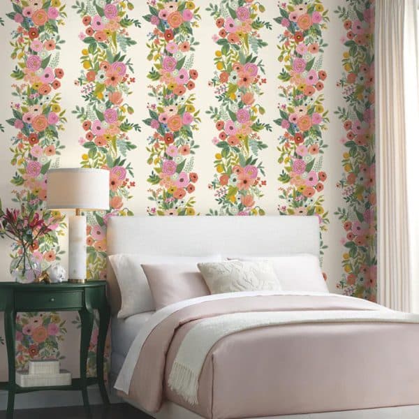 Papel pintado floral estampado multicolor Garden Party Trellis RP7310 - Imagen 3