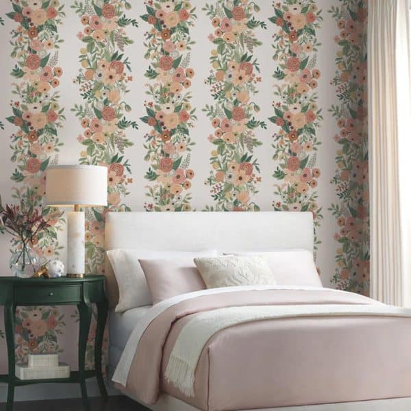 Papel pintado floral estampado multicolor Garden Party Trellis RP7312 - Imagen 3