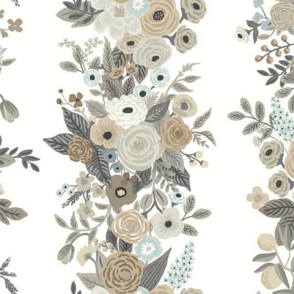 Papel pintado floral estampado multicolor tonos beige Garden Party Trellis RP7313