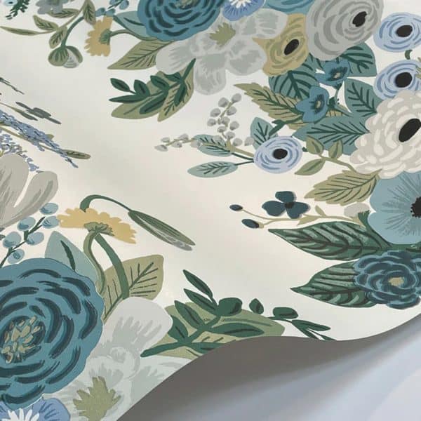 Papel pintado floral estampado azul Garden Party Trellis RP7314 - Imagen 4