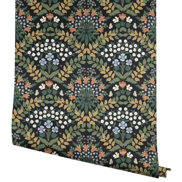 Papel pintado estilo floral de color negro multicolor Bramble RP7318 - Imagen 6