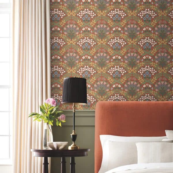 Papel pintado estilo floral de color rojo Bramble RP7320 - Imagen 3