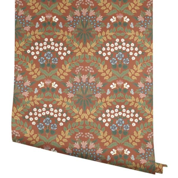 Papel pintado estilo floral de color rojo Bramble RP7320 - Imagen 5